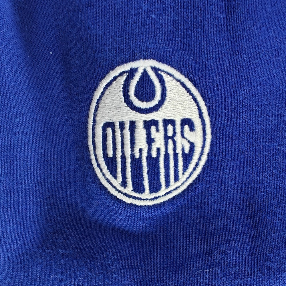 NHL Edmonton Oilers Quarter Zip Fleece Pullover Blue Mens Medium 1803894 - Picture 6 of 9